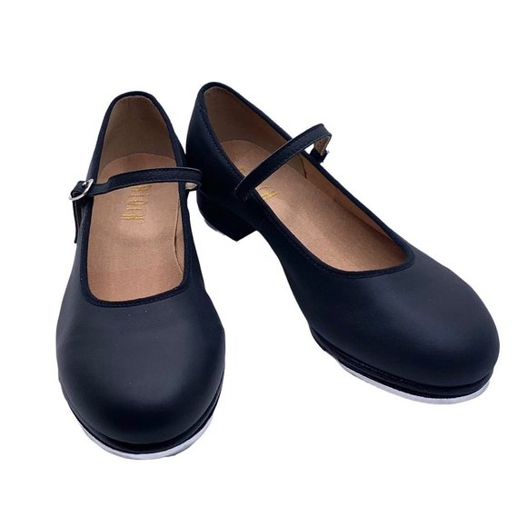 Girls Bloch Tap-On Black Mary Jane Tap Shoes Size 12 Dance Recital Class